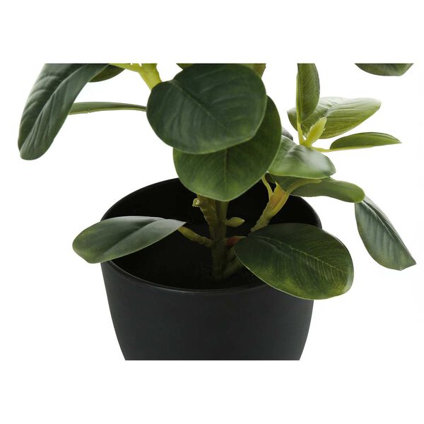 Black Green 14-Inch Ficus Indoor Table Potted Artificial Plant, Set of Two, image 3